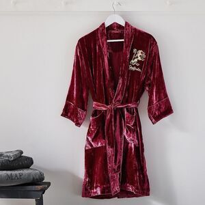 Pottery Barn X Harry Potter Gryffindor Burgundy Velvet Robe Sz L / XL